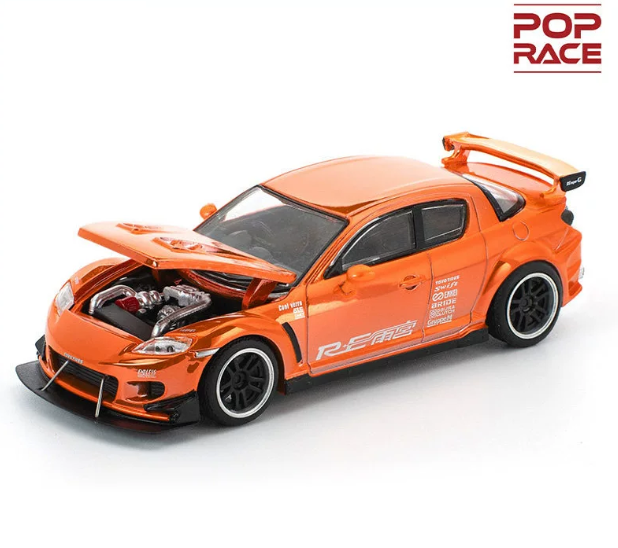 POP Race 1:64 MAZDA RX-8 RE-AMEMIYA CHROME ORANGE